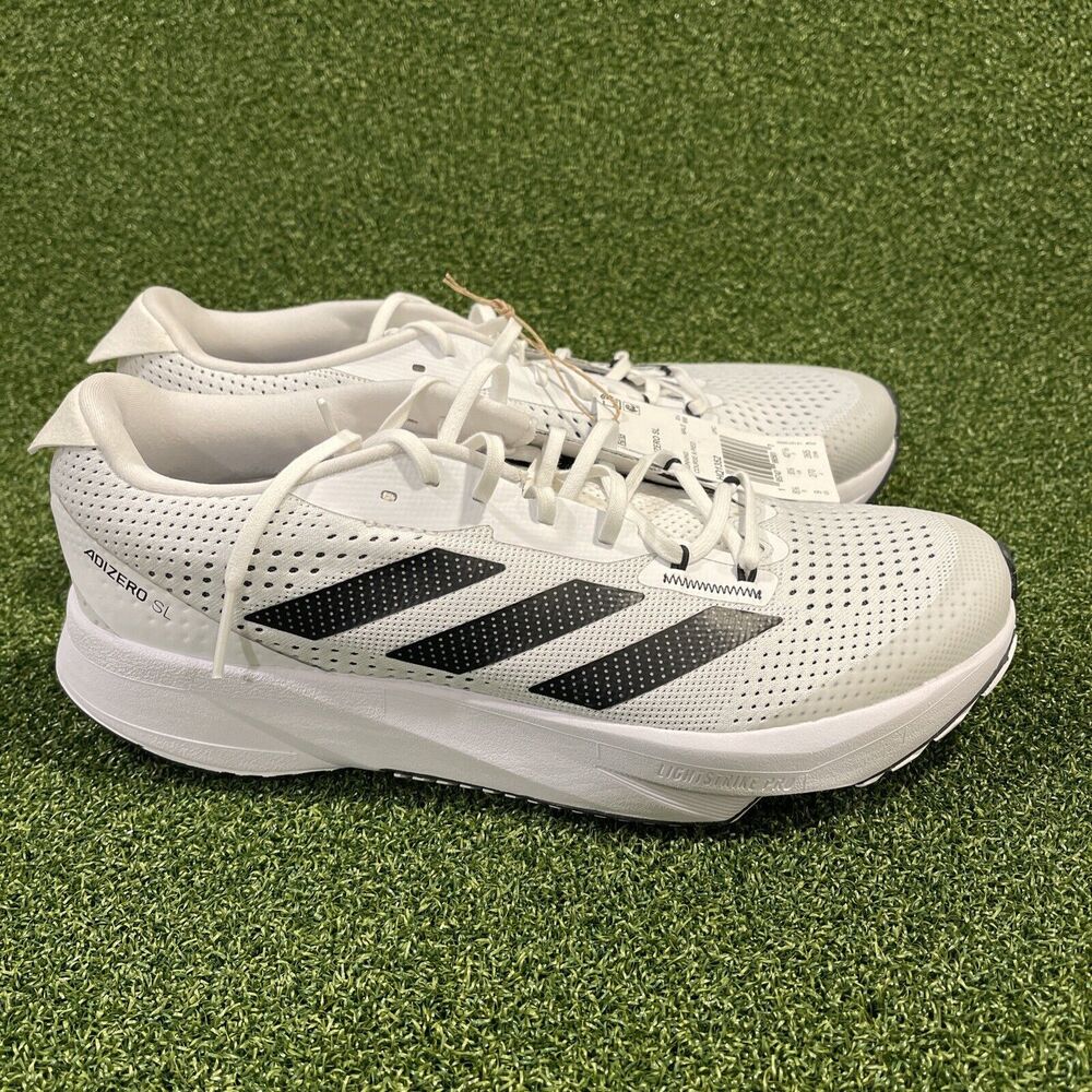 adidas Adizero SL White Carbon Sneaker Mens 9 White Black Running HQ1352 NEW